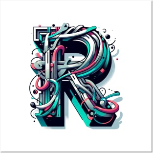 Letter R design graffity style Posters and Art